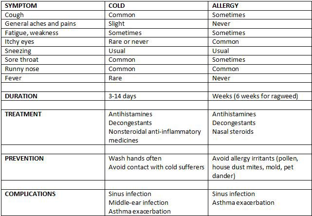 Allergy or cold?